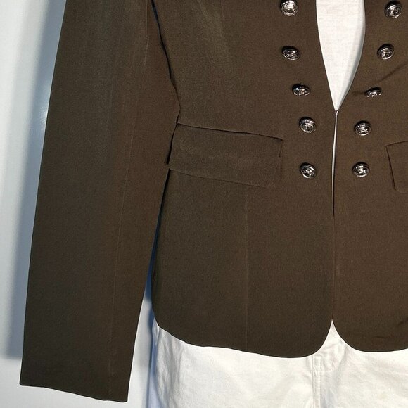 Olive Green SZ S Military Style Jacket/ Blazer Timeless Preppy Academia Office - Picture 4 of 9